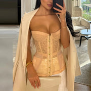 Spicy Girl Sexy Tight Corset Sexy Lace Hollow Out Sleeveless Strapless Tube Top 2025 Summer Fashion Women Street Trendy Tanks thumbnail 6