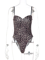 Dulzura Women'S Sexy Backless Slim Fit Leopard Print Slip Bodysuit Casual Versatile Romper Party Club Street Style Summer Outfit thumbnail 6