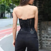 Spicy Girl Sexy Tight Corset Sexy Lace Hollow Out Sleeveless Strapless Tube Top 2025 Summer Fashion Women Street Trendy Tanks thumbnail 3